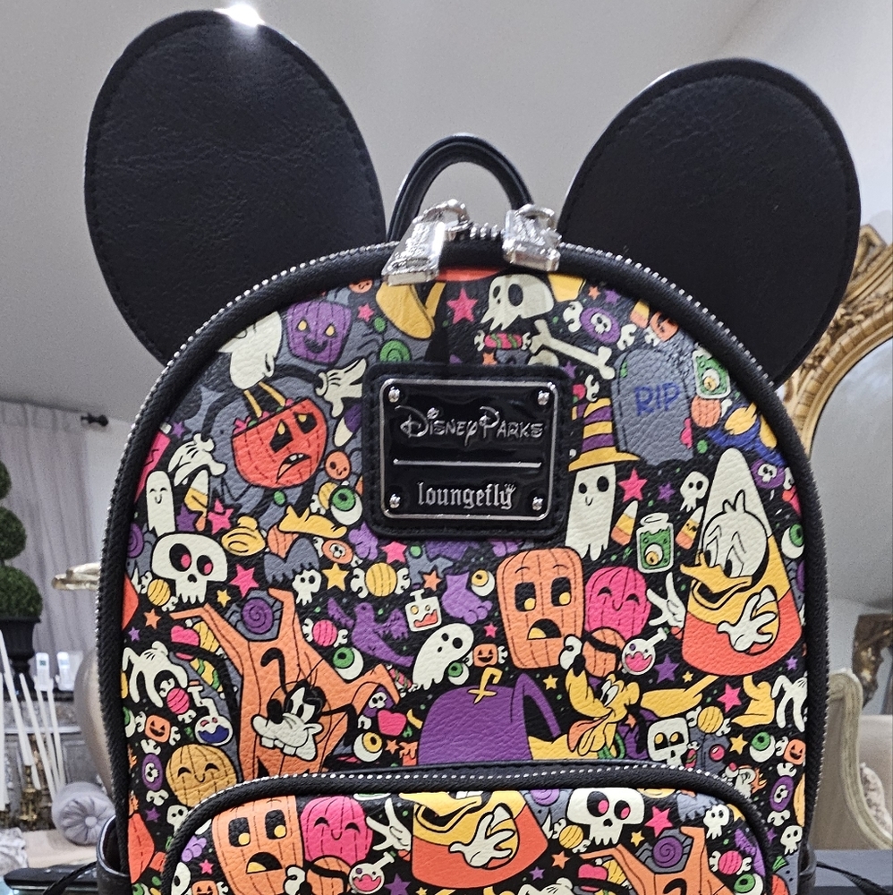 Disney Loungefly Halloween Kids Backpack - Black, Orange, Purple
